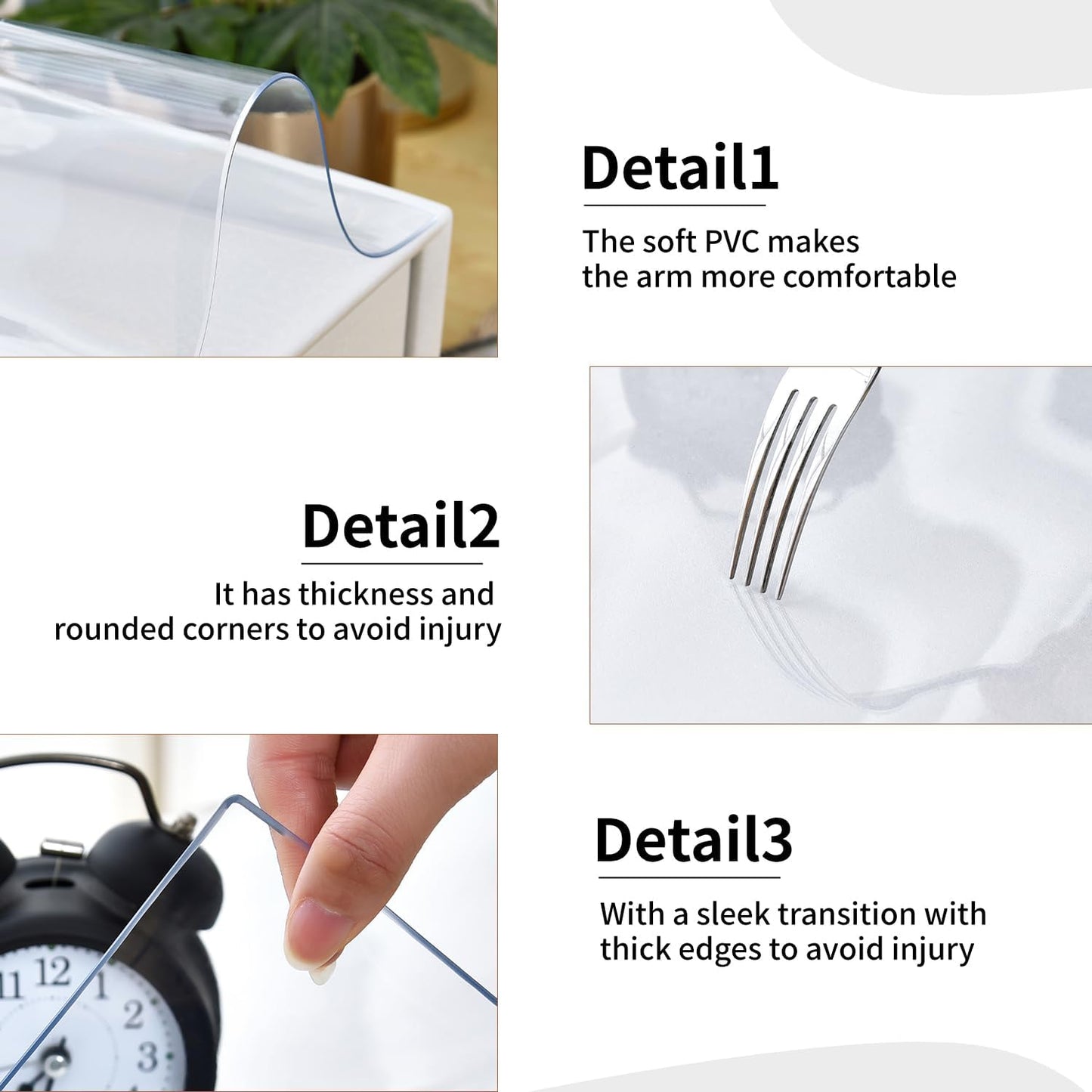 Clear Desk Mat, Non-Slip PVC Desk Protector Mat with Round Edge, Heat Resistant & Waterproof Clear Desk Writing Mat for Home and Office (55.1''*23.6'')