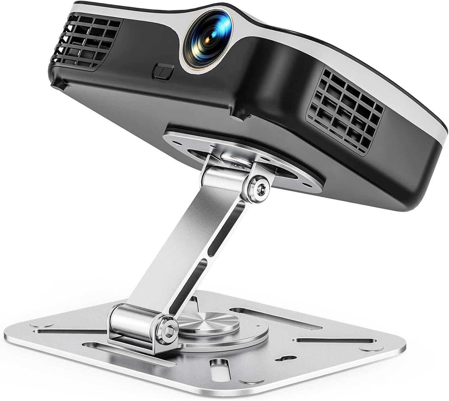 3-in-1 Projector Stand – Desk, Wall and Ceiling Mount with 1/4-Inch Thread, Foldable, Easy Setup, Height Adjustable and 360-degree Rotation Compatible with Most Projectors for Home, Office
