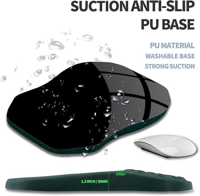 Ergonomic Raised Mouse Pad Wrist Support with Bilateral Slope Memory Foam Mousepad for Wrist Rest and Carpal Tunnel Pain Relief 11.8x7.9〃Skeleton Flower