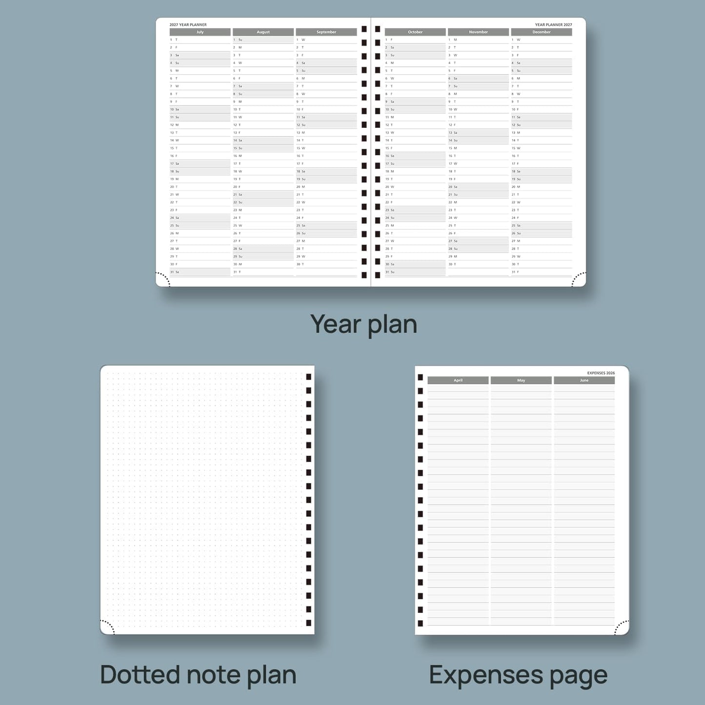 POPRUN 2026 Planner (Large Size 10'' x 8'' Wire-Bound Hard Cover) Daily Weekly and Monthly Calendar - Agenda 2026 (Jan.2026-Dec.2026) with Hourly Schedule, Monthly Tabs - Violet