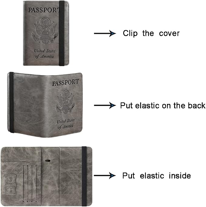 Passport Holder, Travel Essentials, Passport Cover, RFID Travel Wallet | Passport Wallet, Travel Accessories, RFID Blocking, Synthetic Leather Card Case, International Must Haves, For Women Men