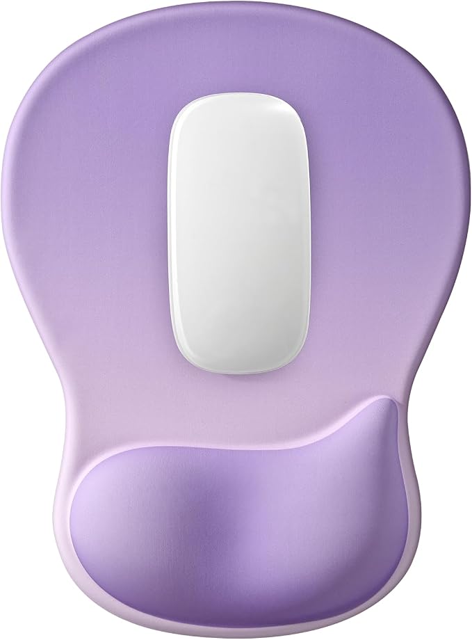EooCoo Mouse Pad with Gel Wrist Rest, Ergonomic Mousepad Wrist Alignment | Middle Concave Design for Natural Wrist Alignment, Non-Slip Base Mousepad, Carpal Tunnel Relief, Office Desk Accessories