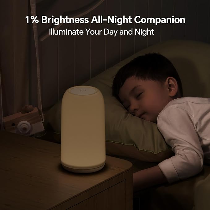 ROOTRO Cordless Table Lamps Rechargeable, Touch Lamp for Bedroom [Sleek Design & RGB Mode] 4-Level Brightness Small Bedside Lamp, LED Lamp Multi-Color Smart Nightstand Light for Living Room Home Gifts