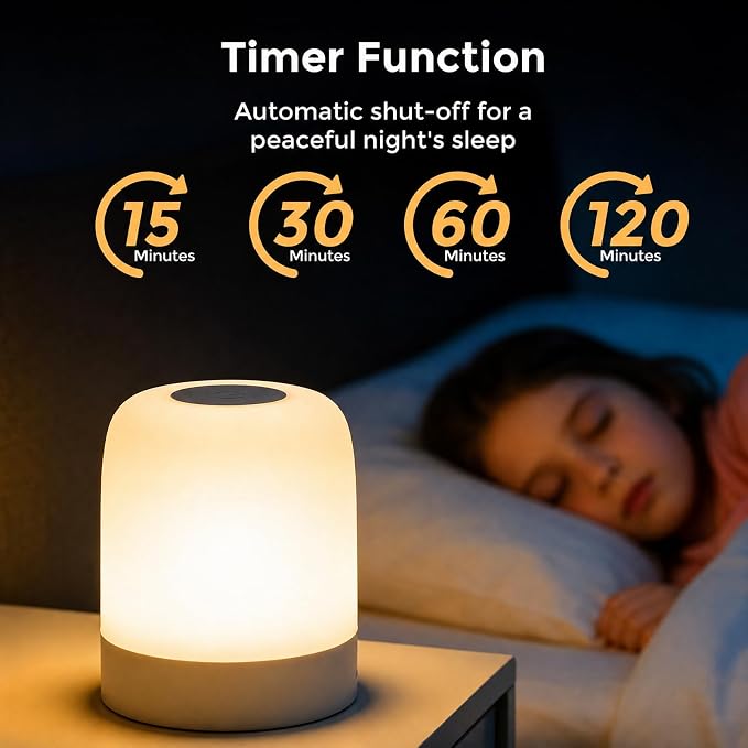 [3600mAh] Portable Dimmable Touch Night Light, 3 Colors Egg Light for baby Nursery, Rechargeable battery powered Lights for Kids Toddler room, Small Cordless Table Bedside Lamp for breastfeeding, soft