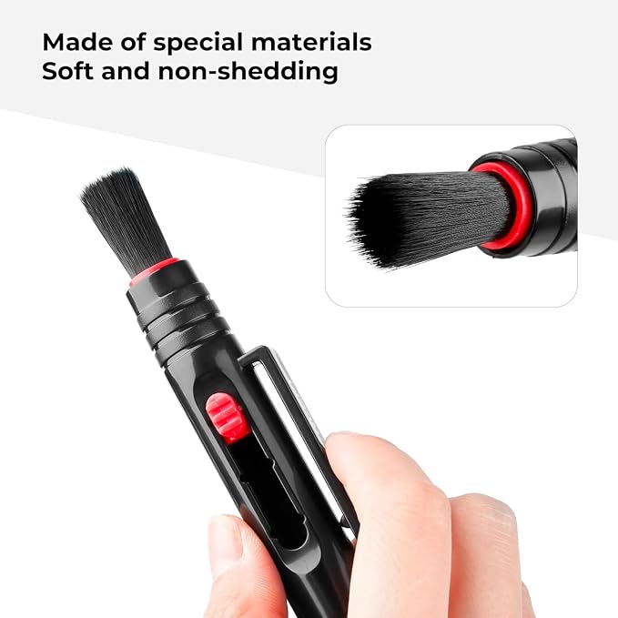 K&F CONCEPT Professional Lens Cleaning Pen X3,Carbon Head,Soft Brush | 3-in-1 Cleaning Effect,Deep Cleaning,Telescopic Button,for Canon Nikon,Camera Optical Lenses and Glasses Clean, MP04