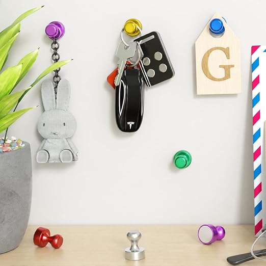 48 Pack Magnets for Whiteboard, Colorful Magnetic Push Pins | Whiteboard Magnets, Fridge Magnets, Small and Strong Push Pin Magnet, Sticky Note Holder for Office, School, Refrigerator
