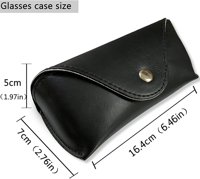 LogHog Portable Leather Glasses Case,Flexible Sunglasses Pouch Slim Case for Women Men Horizontal Eyeglass Case