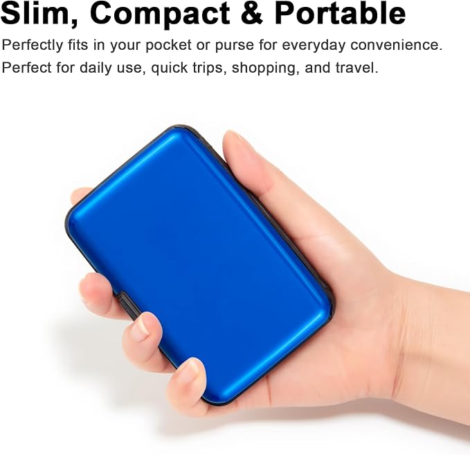 Credit Card Holder Small RFID Blocking Wallet Business Metal Slim Mini Aluminum Hard Case for Women Men