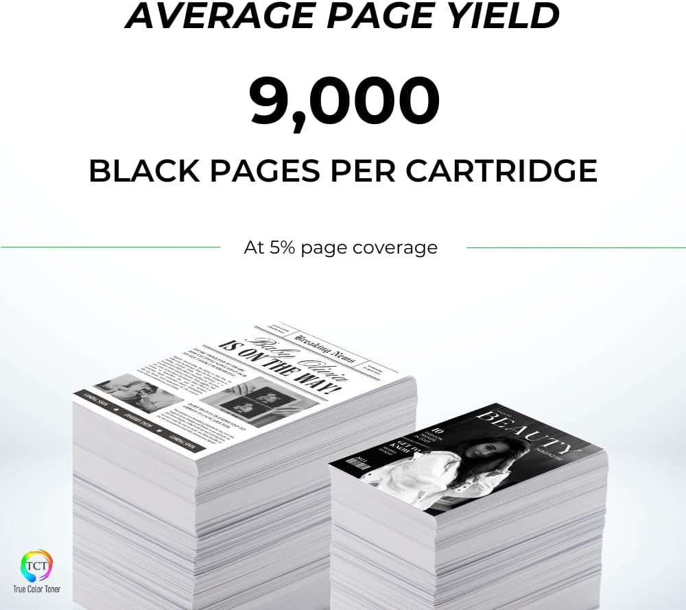 TCT TN810 Black Toner Cartridge - Compatible Replacement for Brother TN810 TN-810 Black Works with Brother HL‐L9410CDN L9430CDN EX470W MFC‐L9610CDN L9630CDN Printers (9,000 Pages)