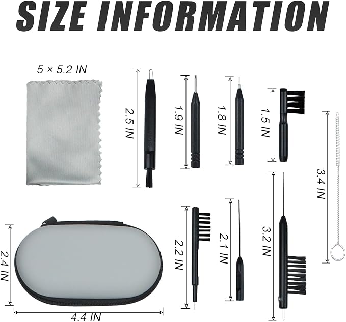10 PCS Hearing Aid Cleaning Kits Hearing Amplifier Brush Tools Earbuds Headphones Airpods Cleaner Brush Kits with Case