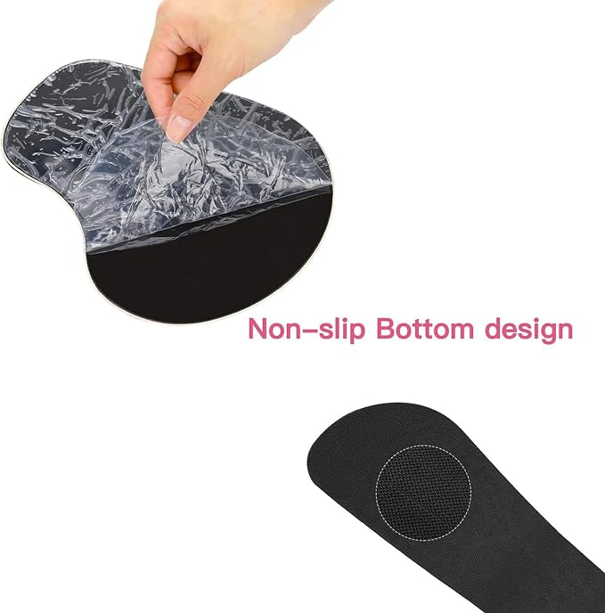 MOSISO Curved Wrist Rest Support for Mouse Pad&Keyboard Set, Black | Peony Ergonomic Mousepad Non-Slip Base Home/Office Pain Relief&Easy Typing Cushion with Neoprene Cloth&Raised Memory Foam