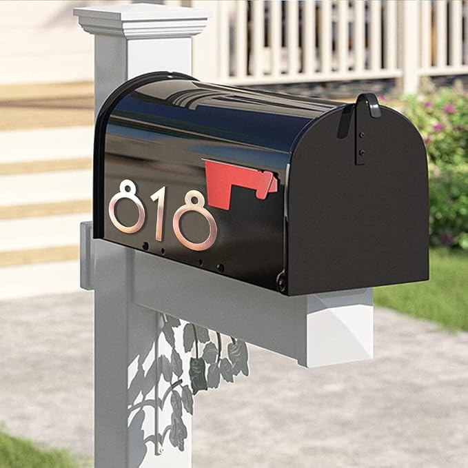 20 Pack Mailbox Numbers 0-9, 2 Inch High, House Numbers Door Address Appeal Stickers for Apartment, House, Room, Office, Cars, Trucks, Plating Process Number Sign Bronze