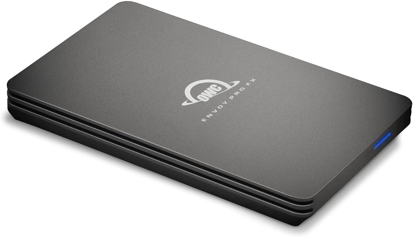 OWC 2TB Envoy Pro FX Portable Rugged External NVMe M.2 SSD Drive Thunderbolt 3, USB3.2 USB-C, up to 2800MB/s speeds, Drop/Shock Resistant Compatible with Mac and PC