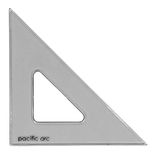 Pacific Arc's Scholastic Triangle - 10 inch - Smoke - 40/90 Angle - Polystyrene - Inking Edge - Technical Drawing Tools, Drafting, Architect and Engineering.