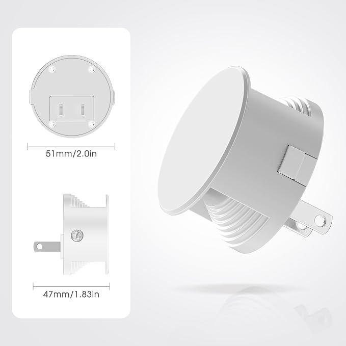Briignite Night Lights Plug into Wall [2 Pack], White Night Light Dusk to Dawn Sensor Nightlight, Brightness Adjustable 3000K Soft White, Plug in Night Light for Bedroom, Hallway, Stairs, Kitchen