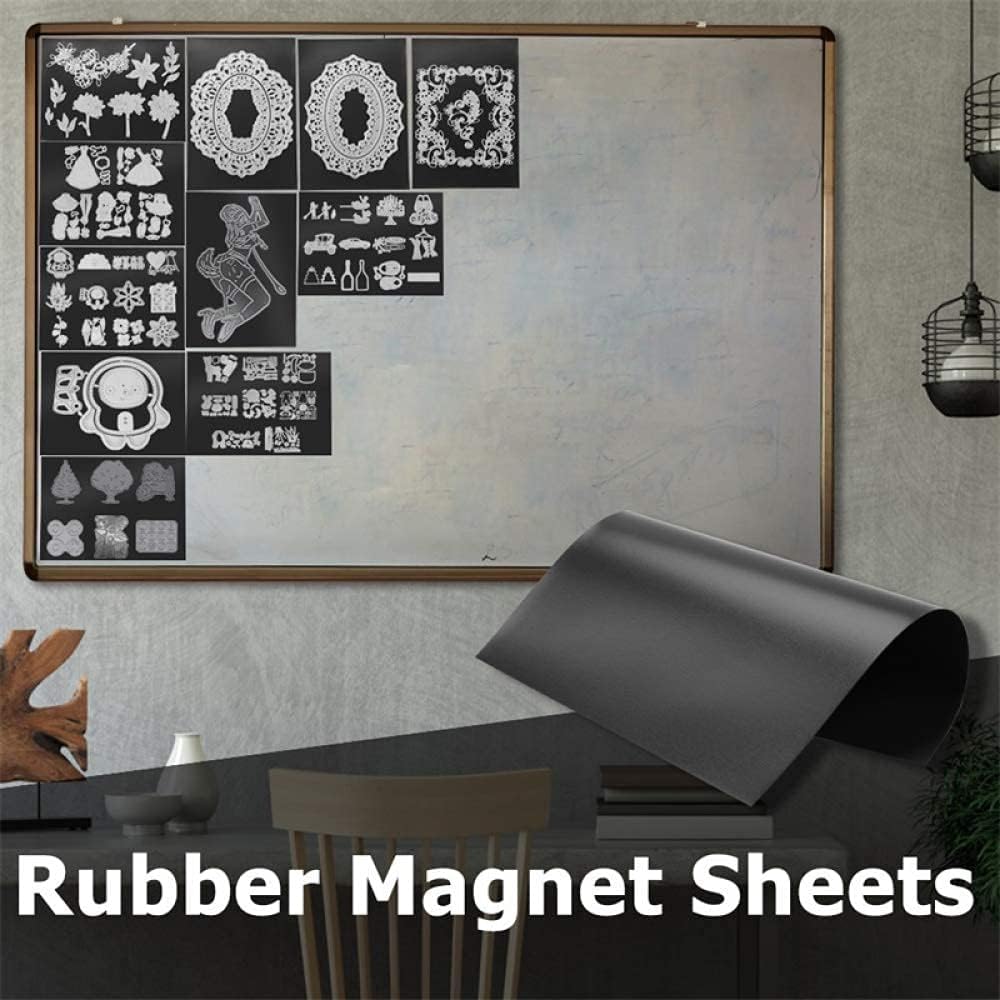 Briartw 10 Sheets Rubber Soft Magnet Sheet for Metal Cutting Dies Storage, Crafts Tool Scrapbooking Arts and Crafts Flexible Placement Mats, 3mm 6.85x5inches