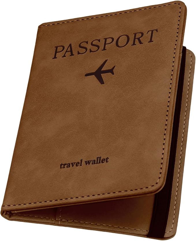 ILIYAH-Passport Cover-Passport Holder Travel Wallet-RFID Blocking Passport Case Travel Accessories Card Holder Wallet Unisex Travel Gifts (Brown)