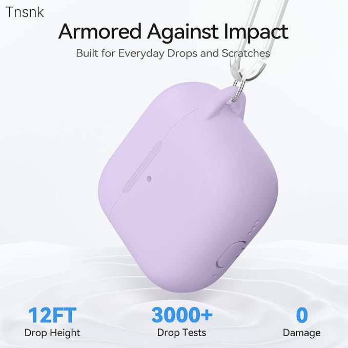 for AirPods 4 Case, TNSNK Silicone AirPod 4 Case Cover Compatible with Apple Airpods 4th Gen, Shockproof Protective Cases for Women Girly with Cleaner Kit and Keychain, Front LED Visible
