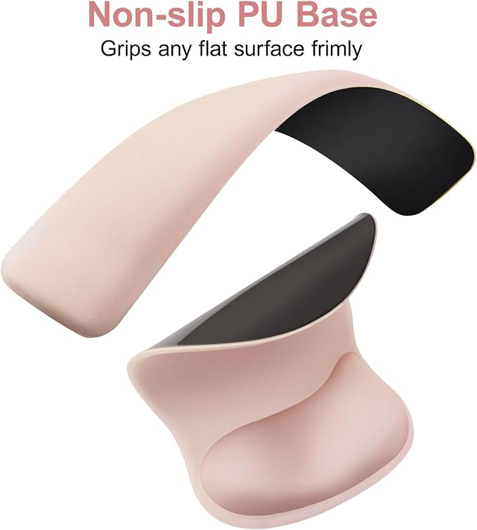 MOSISO Wrist Rest Support for Mouse Pad & Keyboard Set, Peach Fuzz | Ergonomic Mousepad&Coaster, Non-Slip Base Home/Office Rectangular Easy Typing Pad with Soft Cloth&Curved Memory Foam