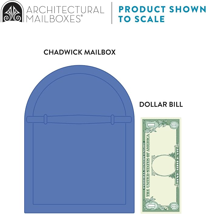 Architectural Mailboxes Chadwick Post Mount Mailbox, Blue, Medium | Galvanized steel build for outside with weather-resistant build and rust-resistant powder-coat finish. USPS approved.