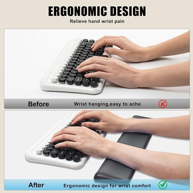 Keyboard Wrist Rest,Gel Wrist Rest for Keyboard-Black Wrist Rest | Jelly Clear Gel Wrist Pad for Easy Typing, Anti-Slip Comfort Keyboard Wrist Pad for Desktop Relieve Pain