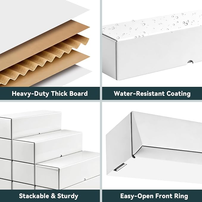 Trading Card Storage Box 6-Pack, 1000 Count Heavy Duty Corrugated Cardboard Box - Bulk Organizer for TCG, MTG,Sports & Collectible Cards, 12.8 INCH Horizontal