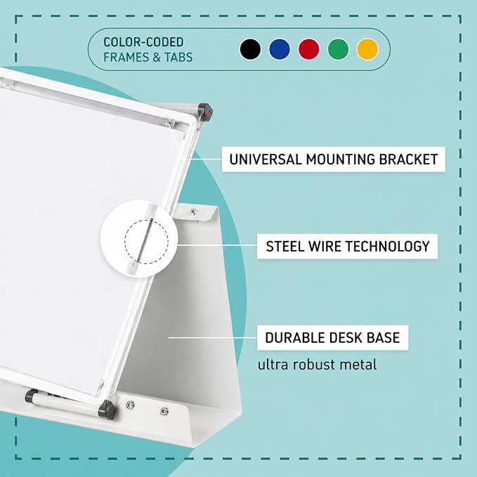 Tarifold Desktop Reference Display System, 30 Pockets, Expandable, White | 30 double-sided PVC pockets, holds 60 letter-size sheets, sturdy metal base, quick-find indexing, quick and easy to assemble
