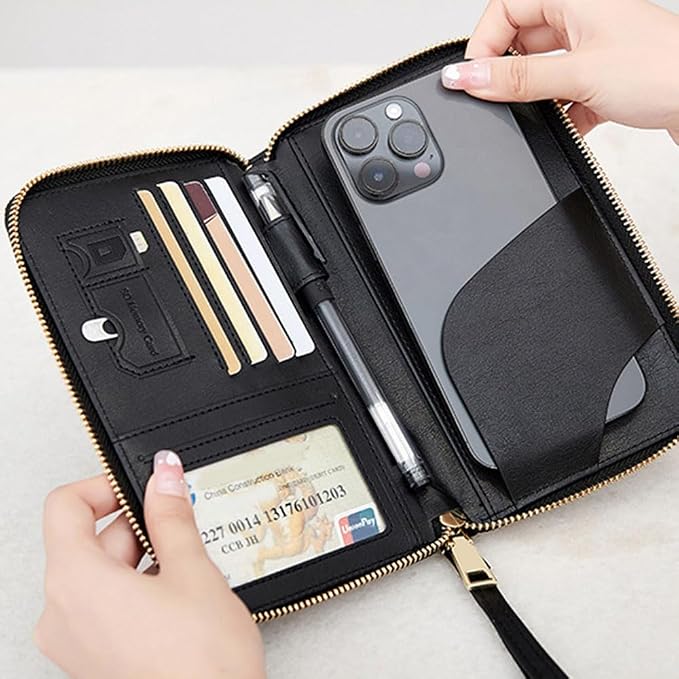 Passport Holder for Travel Women and Men RFID Blocking Passport Holder with Zipper Multi-functional Passport Wallet Passport Case Passport cover Travel Essentials