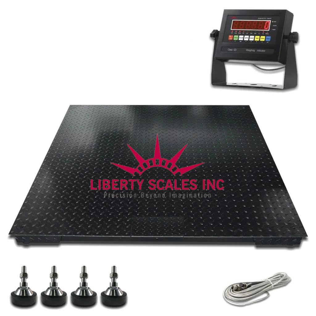 Liberty LS-800-4X5 NTEP Certified (Legal for Trade) Industrial Floor Scale | 48" x 60" | Capacity of 10,000 lbs x 2 lb + Black