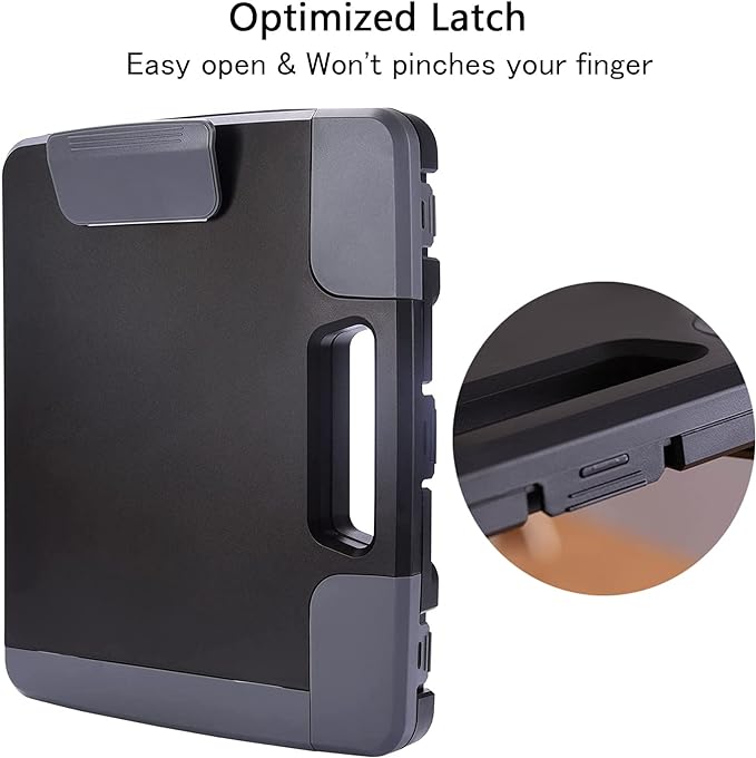 Heavy Duty Clipboard with Storage Case, Portable Handle Clipboard | Heavy Duty, Side-Opening, High Capacity, Portable, Durable Plastic, A4 Size, Ideal for Office, Business, School