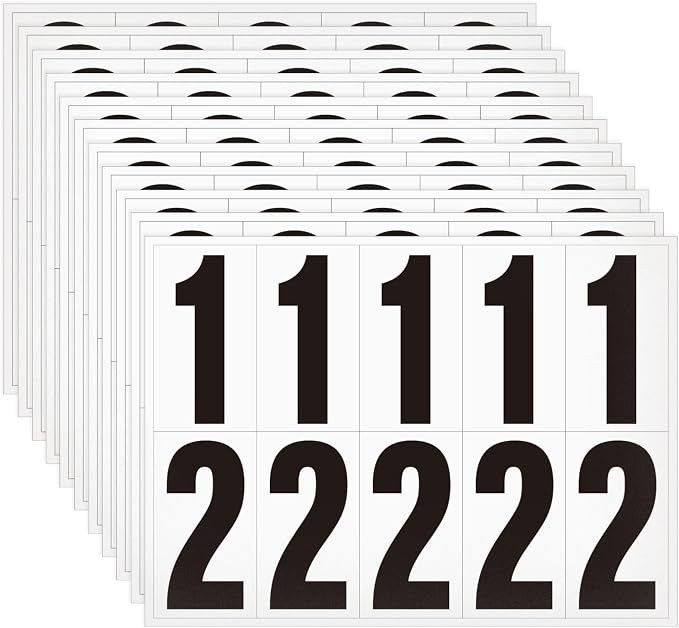 1.5 inch Self Adhesive Numbers for Mailbox, House Numbers, Reflective Mailbox Number, Trash Cans Number, for Outside, 120 PCS (Black/White)