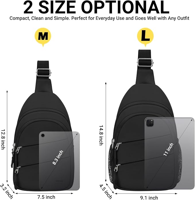 Tuwubi Crossbody Bags for Women, Sling Bag for Men | Small Hiking Backpack Shoulder Bag Lightweight for Outdoors Travel