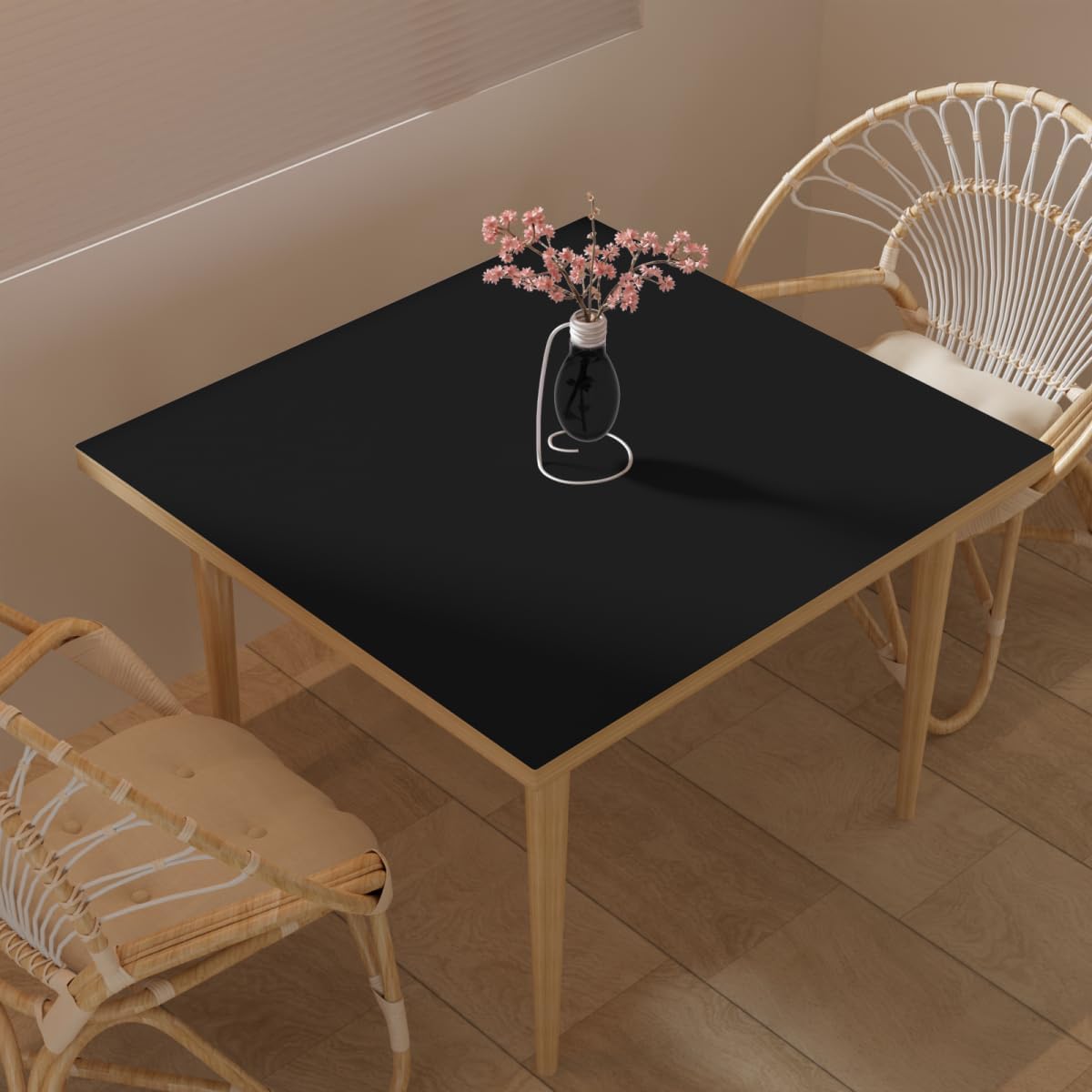 Table Pad - Used for Square Table Waterproof and Easy to Clean Good Flatness Easy to Used for Dining Table(Black+Gray 46x46)