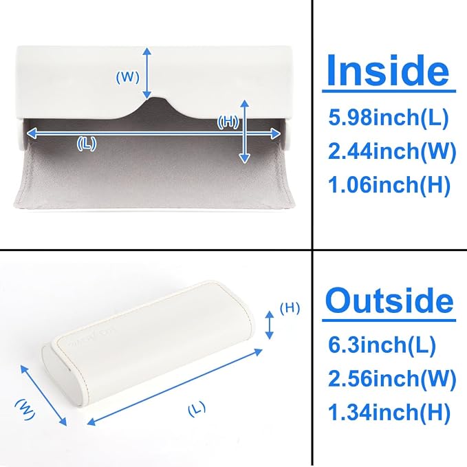 RayLove Hard Shell Glasses Case, Lightweight Leather Eyeglass Case, Travel-Friendly Sunglasses Protector for Men & Women