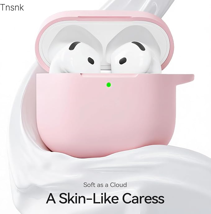 for AirPods 4 Case Pink with 3-in-1 Cleaner Kit & Keychain | Skin-Soft Silicone Drop Protection iPod 4 Case Cute Compatible with Apple Airpods 4th Gen 2024 Cover for Women Girly
