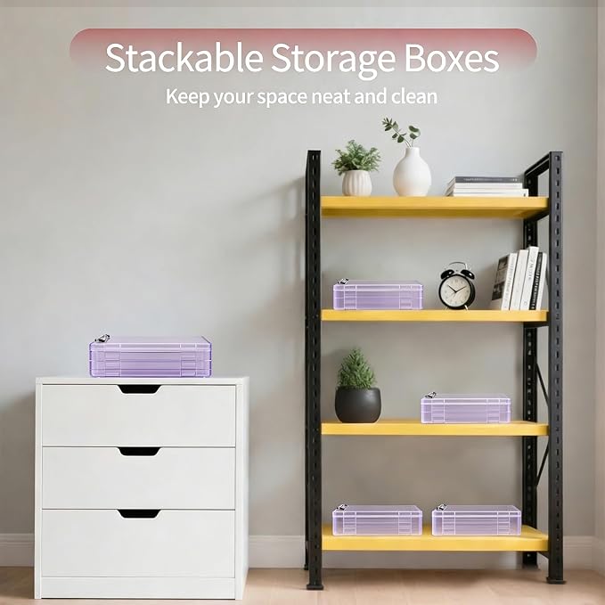 2 Pack Letter Size Clipboard with Storage 8.5 * 11, Plastic Clear Purple Clipboard File Box A4 Nursing Clip Board for School & Office with Stickers (Clear Purple-2PCS)