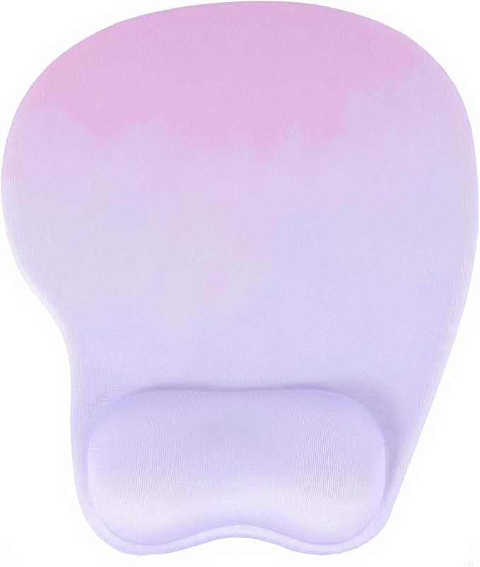 Mouse Pad with Wrist Rest Ergonomic Mouse Pad with Comfortable M-Shape Pain Relief Wrist Support Non-Slip PU Base Mousepad for Laptop, Office & Home (Lavender Plum)