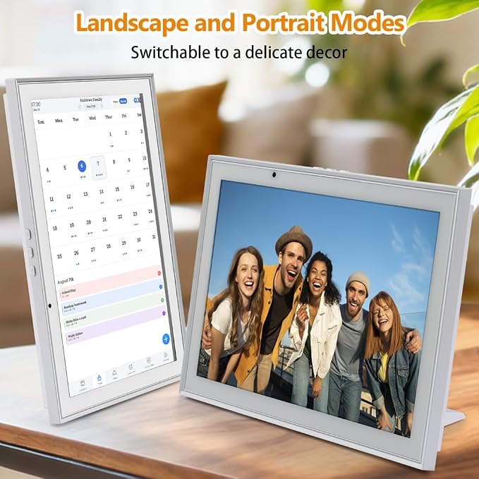 Digital Calendar 10.1 Inch Smart Electronic Planner, IPS Touch Screen, 32GB, Electronic Slideshow, Wall-mounted with Third-Party Calendar Sync, Chore Tracker, Meal Plan & Photo Display, Gifs for Mom