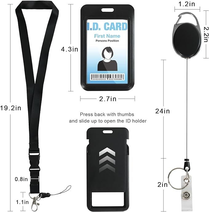 Blue Retractable Badge Reel with Carabiner Clip, Lanyard for Keys Badge Holder Work ID Name Card for Nurce Teacher Women Gifts