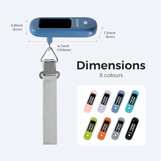 pack all Digital Luggage Scale for Travel, 110Lbs Capacity, 0.1Lb Precision | Handheld, Backlit LCD Display, Lb/Kg/Oz Conversion, Tare Function, Battery Included, Navy