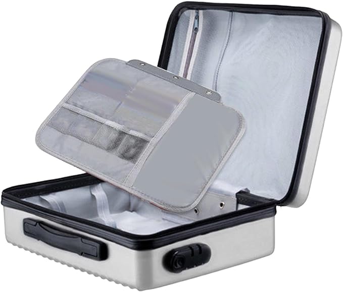 Fireproof Document Box, Secure Storage, Waterproof Briefcase, Sturdy Storage Bag for Contracts, Outdoor, Silver