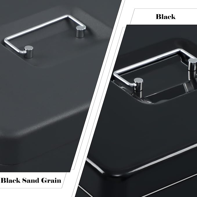 xydled Cash Box with Money Tray and Key Lock,Tiered, Cantilever Design,4 Bill / 5 Coin Slots,11.8" x 9.5" x 3.5",Black