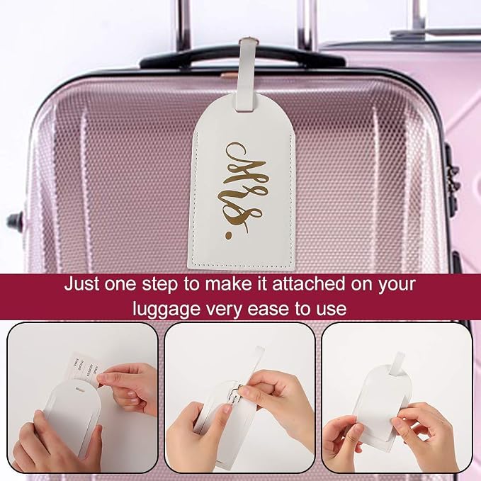 mr and mrs passport covers and luggage tags gift set, couple passport holder for honeymoon