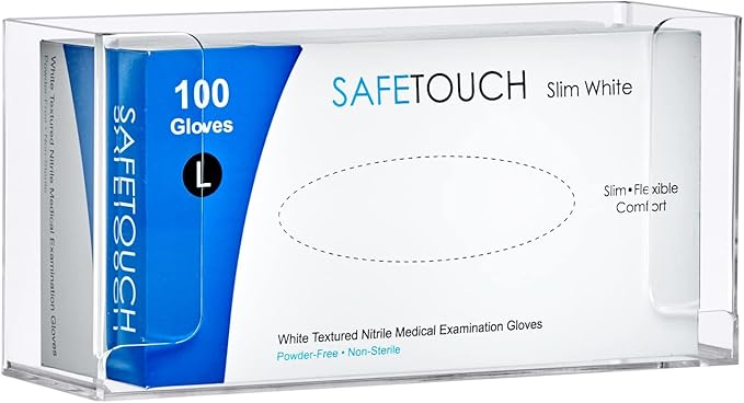 Abby Acrylic Glove Box Organizer, Wall-Mounted Dispenser, Floating Holder, Small Size (1 Box), 10.5" W x 5.0" H x 3.5" D (Mounting Hardware Included)