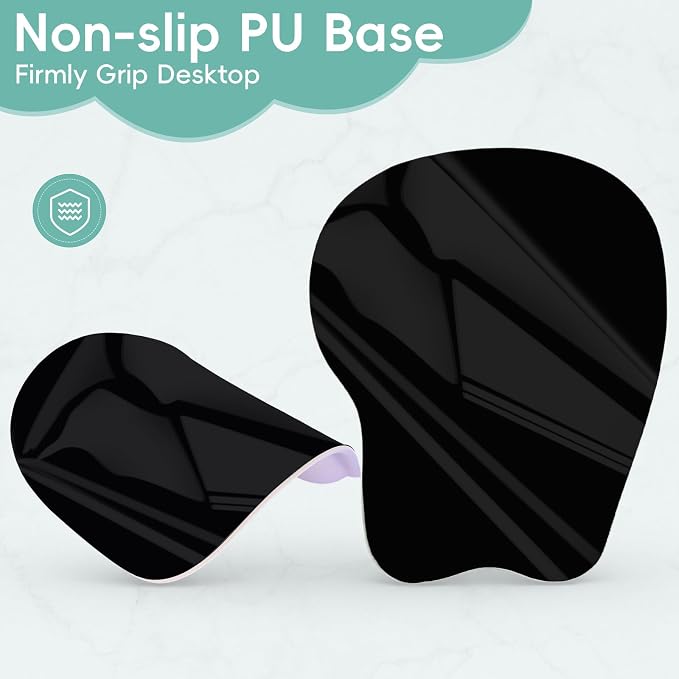 Mouse Pad with Wrist Rest Ergonomic Mouse Pad with Comfortable M-Shape Pain Relief Wrist Support Non-Slip PU Base Mousepad for Laptop, Office & Home (Cyan)