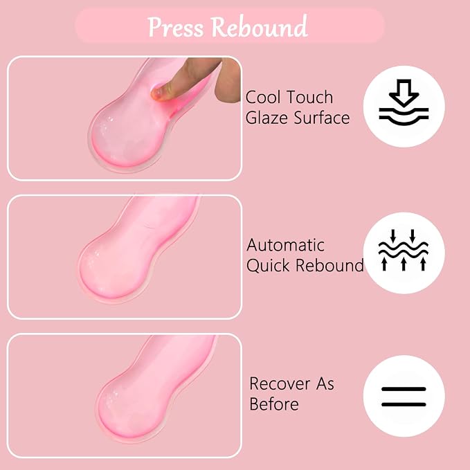 Computer Keyboard Stand Pad with Gel Wrist Rest Keyboard Pad Support with Comfortable Wrist Pad Easy Typing Ergonomic Tilted Acrylic Transparent Keyboard Riser Holder for Desktop Office Home Pink