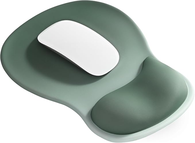 EooCoo Mouse Pad with Gel Wrist Rest, Ergonomic Mousepad Wrist Alignment | Middle Concave Design for Natural Wrist Alignment, Non-Slip Base Mousepad, Carpal Tunnel Relief, Office Desk Accessories