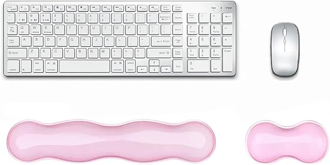 Update Gel Keyboard Wrist Rest & Mouse Wrist Rest Set – Silicone Wrist Support Pad for Pain Relief, Effortless Typing, Gaming, Computer, Laptop, Office – Anti-Slip Base, Easy to Clean