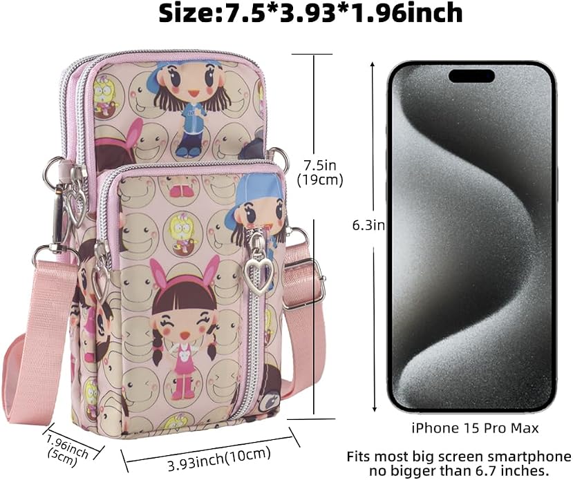 Small Crossbody Bag for Women - Mini Phone Purses with Crossbody Strap and Wallet - Nylon Arm Bag