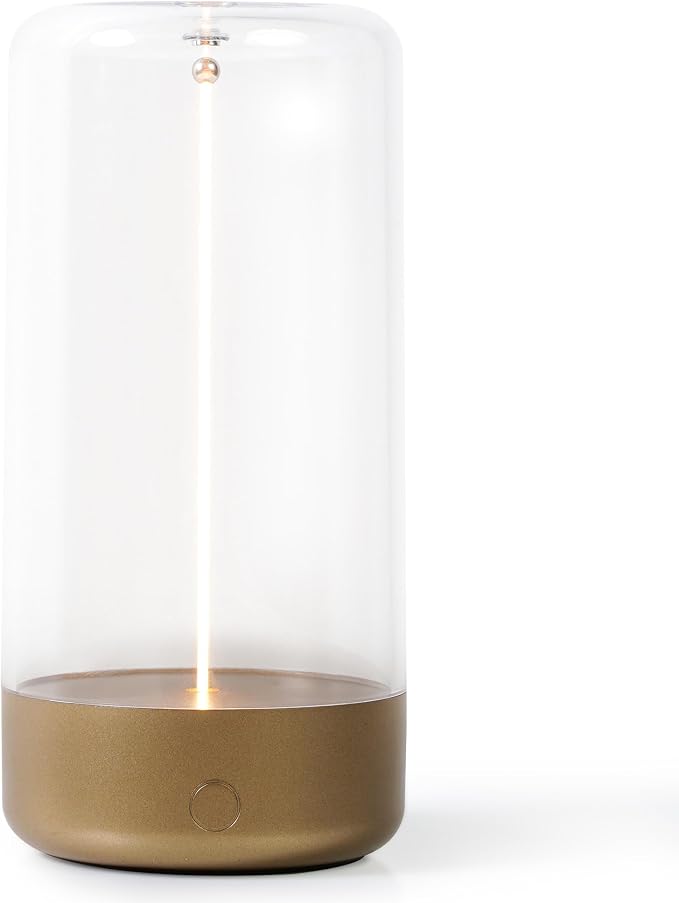Mini Minimalist Cordless Table Lamp, Rechargeable Night Stand Lamp, Golden
